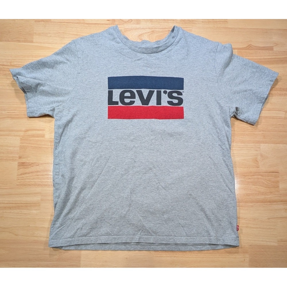 Levis Mens XL Gray Graphic Logo Short Sleeve Cotton T-Shirt Heather Grey